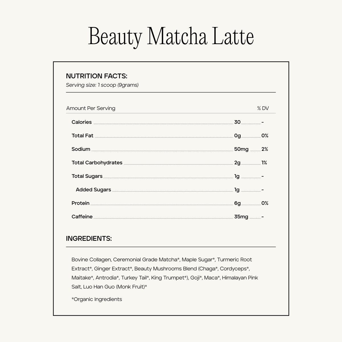 Beauty Matcha Latte ~ 24 Servings