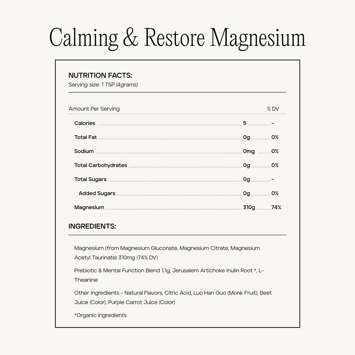 Calming + Restore Magnesium