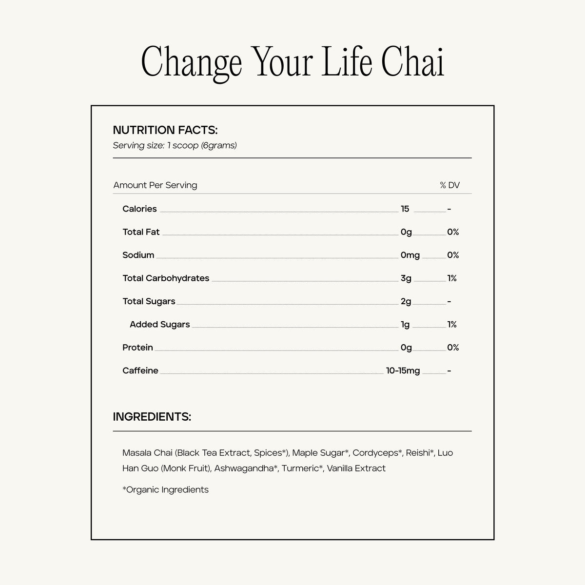 Change Your Life Chai Latte
