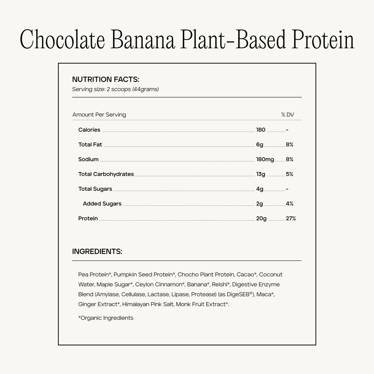 Cacao Banana Plant-Based Protein